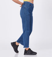 Blum Denim Women's (1497) Blue Straight Fit High Waist: Stretchable Knitted Denim Jeans for Effortless Style