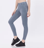 Blum Denim Women's (1769) Grey Jeggings: High-Waist Skinny/Pencil Fit, Ankle Length, Stretchable Knitted Denim Jeans for Effortless Style
