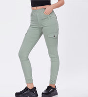 Blum Denim Women's (1612) Pista Skinny Fit High-Waist Cargo/Joggers: Ankle-Length Stretchable Knitted Denim Jeans for Effortless Style