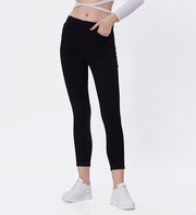 Blum Denim Women's (11828) Black Skinny Fit High Waist Knitted Denim Jeans: Elevate Your Style with Ankle-Length Comfort and Versatility