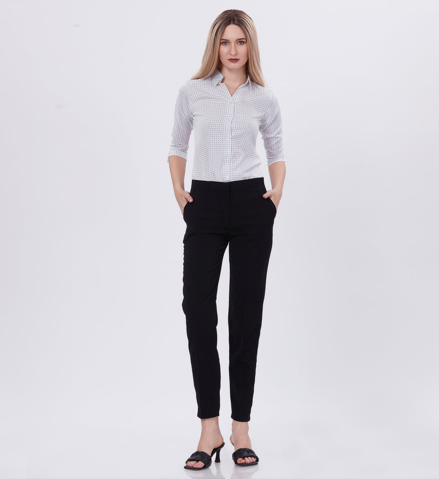 Blum Women's (1783) Black Four Way Roma Stretchable Formal Trousers: Elevate Your Professional Style