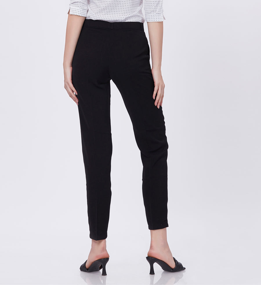 Blum Women's (1783) Black Four Way Roma Stretchable Formal Trousers: Elevate Your Professional Style