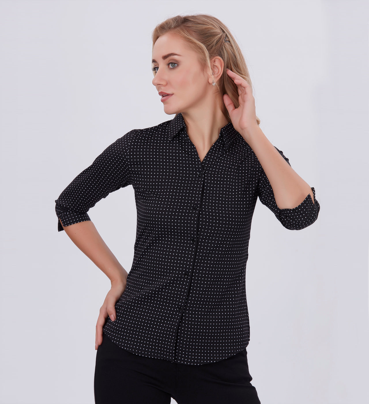 Blum Denim Women's (1003) Multicolor Formal Shirt with Shirt Collar, 3/4 Sleeves, in Inbox Fabric