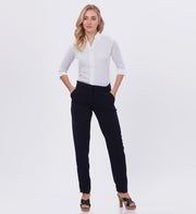 Blum Denim Women's (1301) Black Regular Fit Solid Formal Casual Trousers