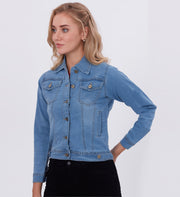 Blum Denim Women's (1600) Stone Ice Non-Stretchable Knitted Denim Jacket: Timeless Style, Modern Comfort